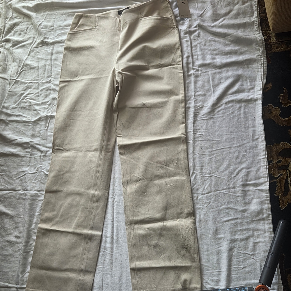 Womyn Cream Tailored Trousers